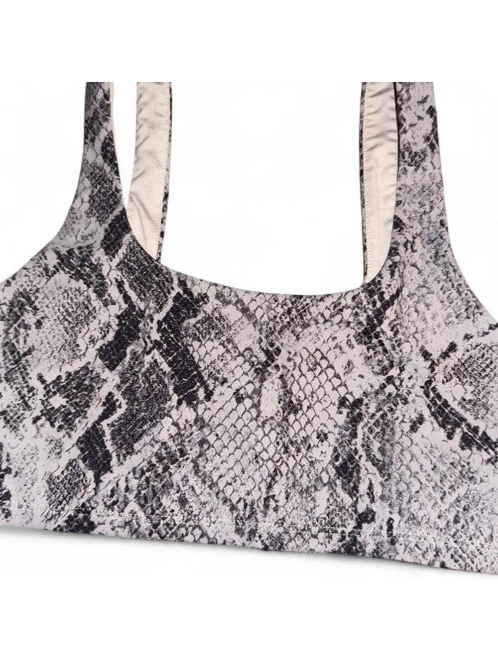 Alo Yoga womens vapor snakeskin print sports bra sz XS 80s active